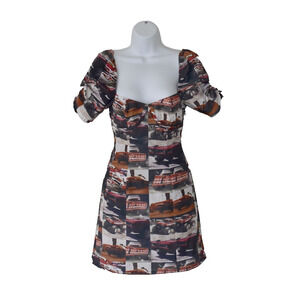 B2 NWT HEAVEN BY MARC JACOBS Multi Printed Short Sleeve Mini Dress Size XS $250